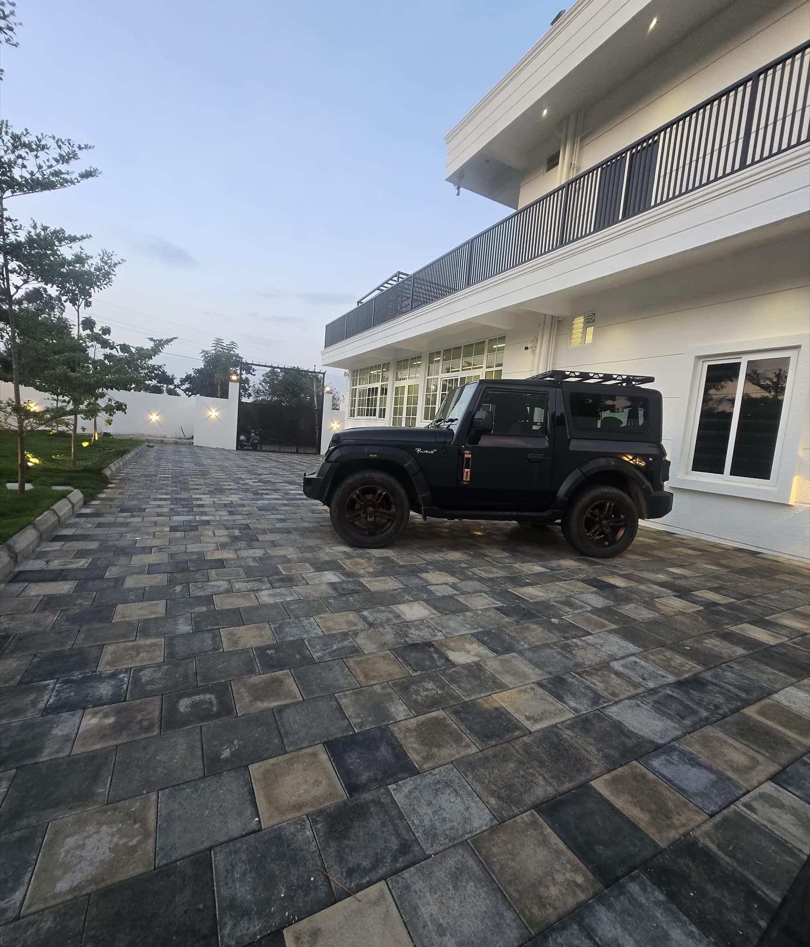 Gated driveway with private parking