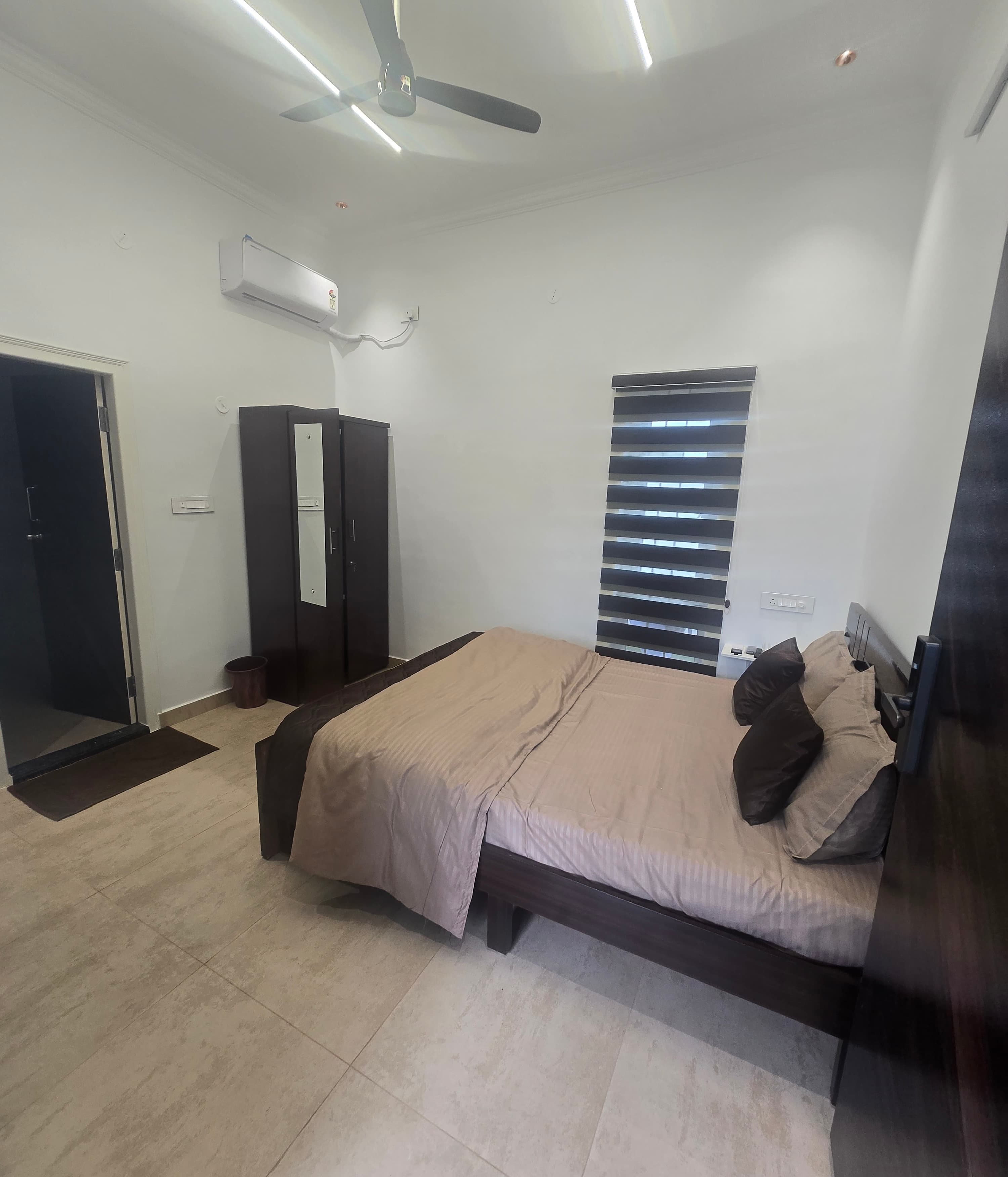 Spacious bedroom with natural light